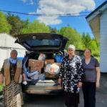 Собранные продукты питания для беженцев из Украины, ЛНР, ДНР отправлены в пункт приема гуманитарной помощи